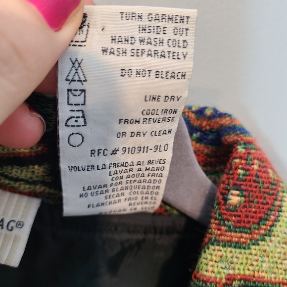 Vtg Tapestry Jacket Womens White Stag Sz 22W Patchwork Statement Beaded 90s - Picture 7 of 11